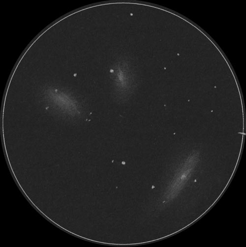 NGC7582, NGC7590, NGC7599のスケッチ