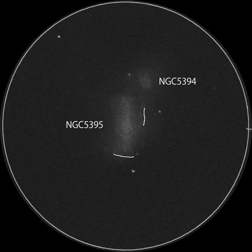 Arp84 (NGC5395, NGC5394)のスケッチ