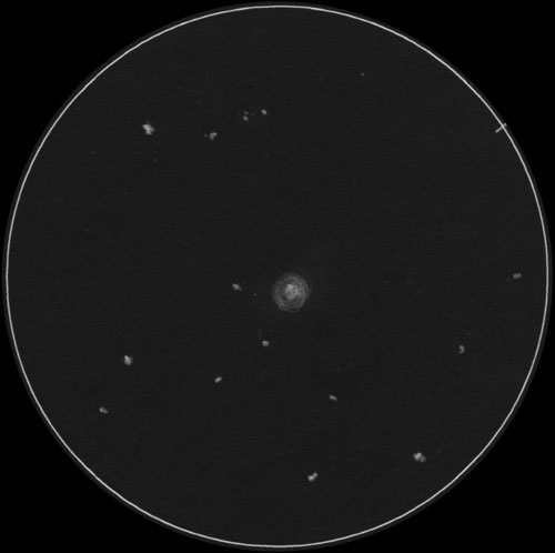 アウトバーストを起こした17Pホームズ彗星のスケッチ1