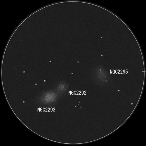 NGC2292, NGC2293, NGC2295のスケッチ